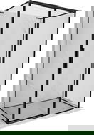 Mexen Rox-3S L 3 sienų stumdomas dušo kabina dešinė 160 x 120 cm, juodas rėmas, juodas - 8C2L-160-120-70-70-3S-P
