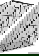 Mexen Rox-3S L dušo kabina, 3 sienelės, stumdomos durys, dešinė, 155 x 100 cm, juodas tinklelis, juoda