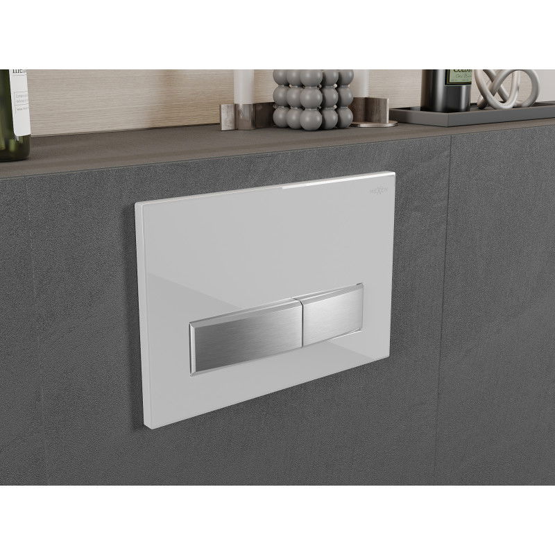 Mexen Fenix 09 nuleidimo mygtukas, baltas / blizgus chromas - 600992