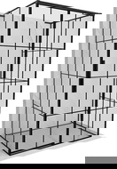 Mexen Rox-3S L trijų sienų dešinysis stumdomas dušo kabinas 160 x 110 cm, juodas tinklelis, juodas - 8C2L-160-110-70-77-3S-P