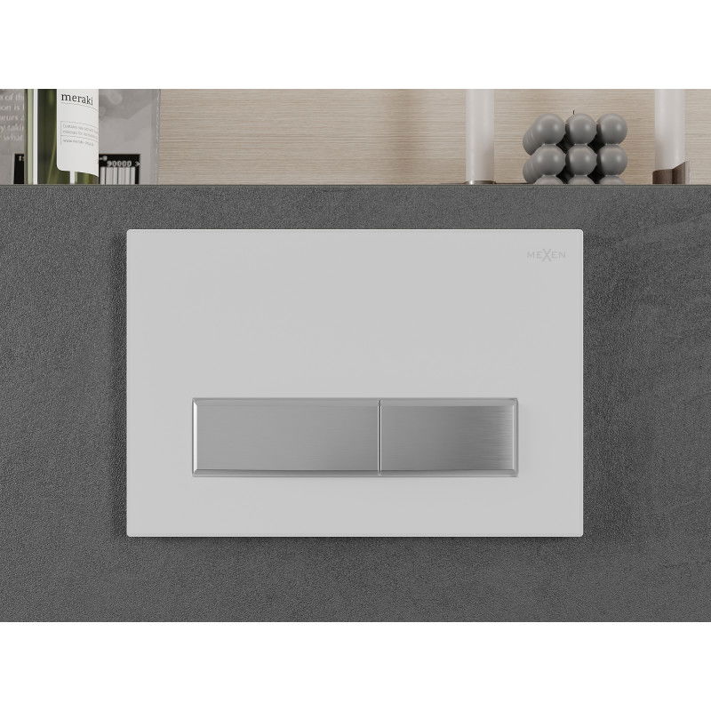Mexen Fenix 09 nuleidimo mygtukas, baltas/matinis chromas - 600929