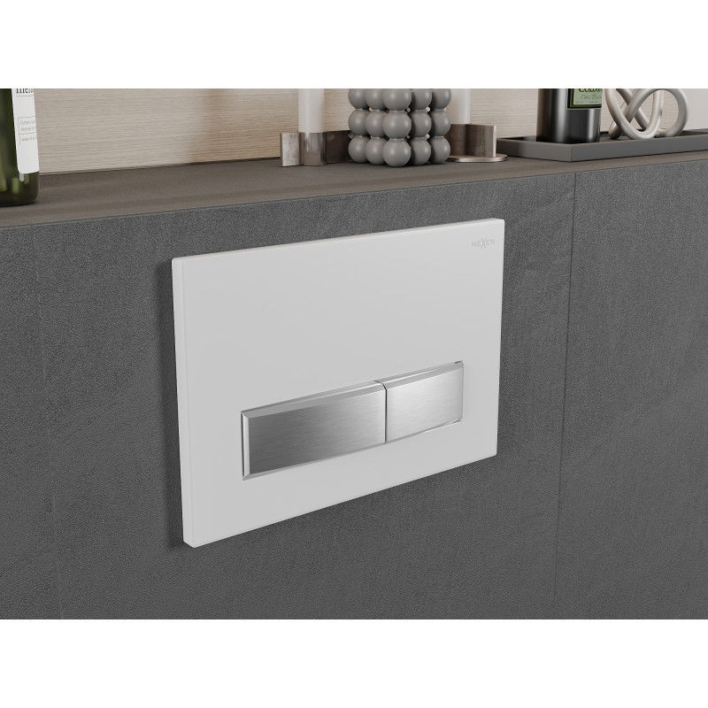 Mexen Fenix 09 nuleidimo mygtukas, baltas/matinis chromas - 600929