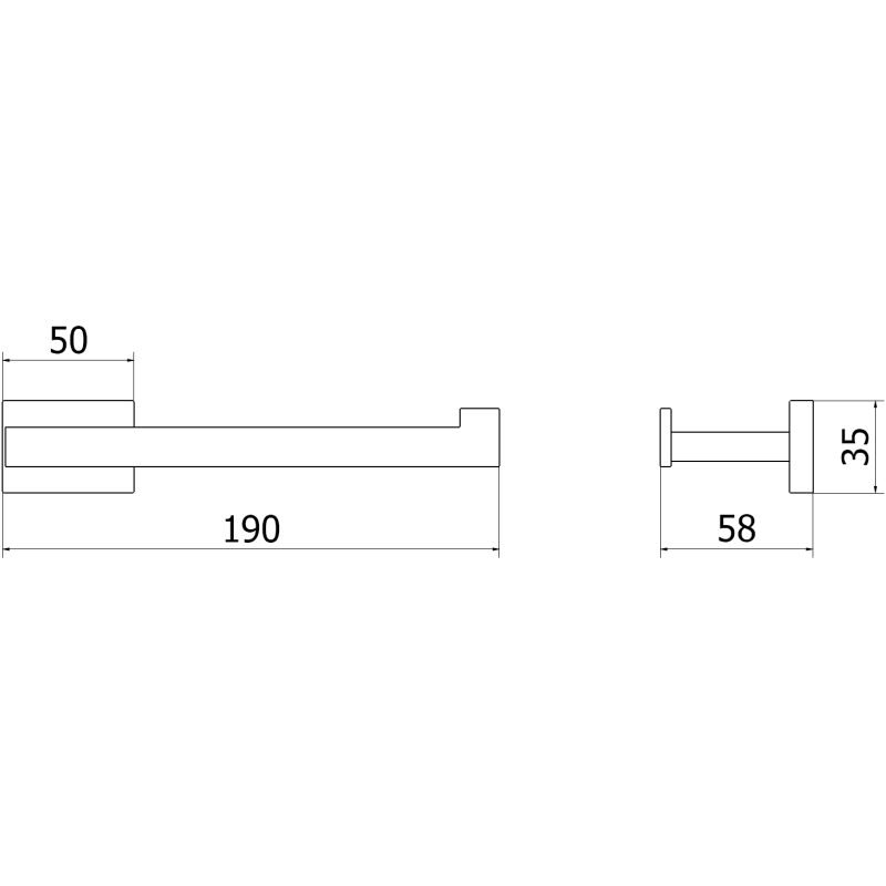 Mexen Arno tualetinio popieriaus laikiklis, juodas chromas - 70207333-73