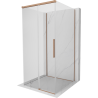 Mexen Rox-3S 3-sienų dušo kabina, stumdomos 90 x 90 cm, skaidrus stiklas, šlifuota varis - 8C2-090-090-65-00-3S
