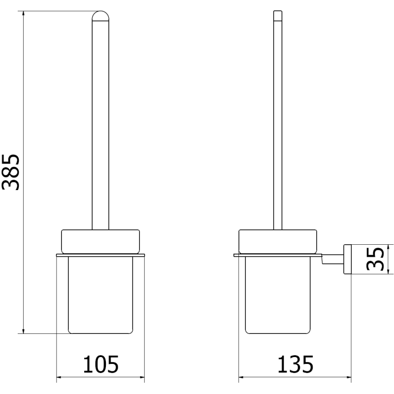 Mexen Arno tualeto šepetys, šlifuotas varis - 7020750-65
