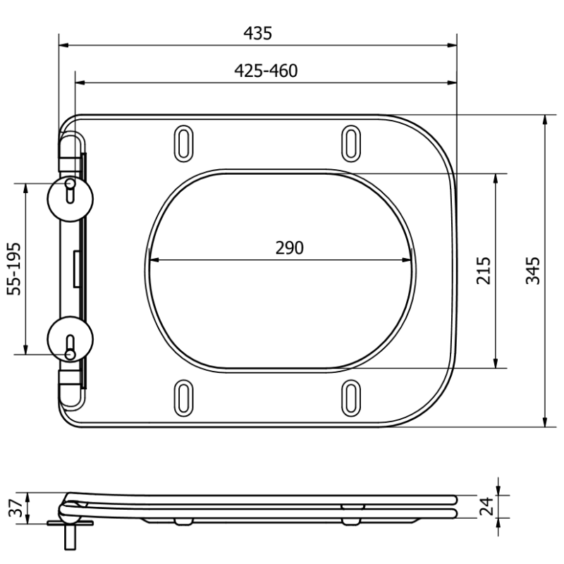 Mexen lėtai nusileidžiantis slim dangtis, duroplastikas, balta blizgi - 39090100