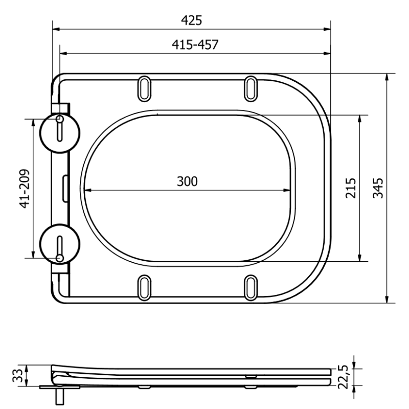 Mexen Lėtai nuleidžiama, slim tualeto sėdynė, duroplast, balta blizgi - 39060100