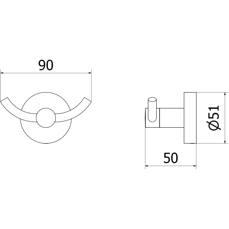 Mexen Remo dvigubas rankšluosčių kabliukas, rausvas auksas - 70507352-60
