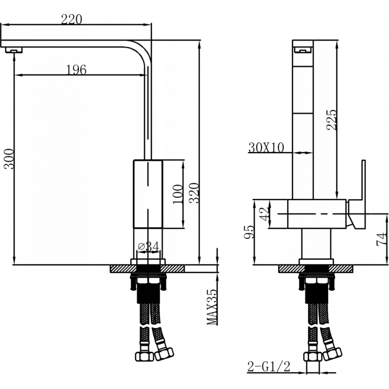 Mexen Liv virtuvinis maišytuvas, inox - 672100-99