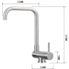 Mexen Madox virtuvinis lango maišytuvas, inox - 672000-00