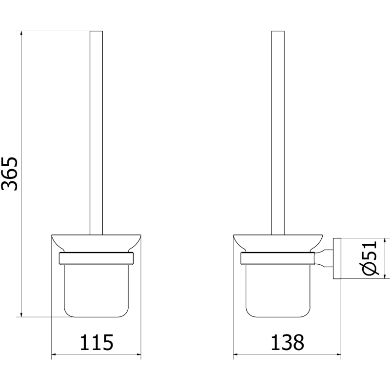 Mexen Remo tualetinis šepetys, auksinis - 7050750-50