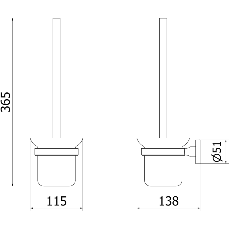 Mexen Remo tualetinis šepetys, juodas chromas - 7050750-73