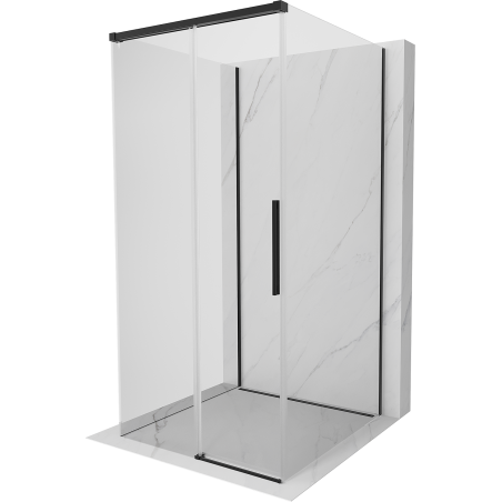 Mexen Rox-3S trijų sienų stumdomas dušo kabina 100 x 100 cm, skaidrus, juodas - 8C2-100-100-70-00-3S