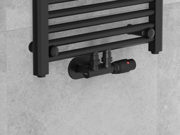 Mexen Uni-Term radiatorinis vožtuvas kampinis, Duplex, DN50, juodas - W907-000-70