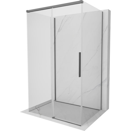 Mexen Rox-3S 3-sienų stumdomas dušo kabina, 155 x 90 cm, skaidrus, gun metal - 8C2-155-090-95-00-3S