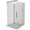 Mexen Rox-3S trijų sienų stumdomas dušo kabina 95 x 95 cm, permatomas, patrankos metalo spalva - 8C2-095-095-95-00-3S