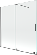 Mexen Velar dviejų 160 x 150 cm, skaidraus, ginklinio metalo, atlenkto dušinio pertvara - 896-160-000-01-95