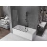 Mexen Velar 2-dalių slankiojantis vonios ekranas 130 x 150 cm, permatomas, gun metal - 896-130-000-01-95
