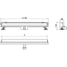 Mexen Flat Wall linijinis sieninis nutekėjimas 2 in 1, 100 cm, juodas - 1730100