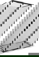 Mexen Rox-3S dešimtą trijų sienų stumdomų durų dešinė pusė 130 x 110 cm, juoda apdaila, juoda - 8C2-130-110-70-70-3S-P