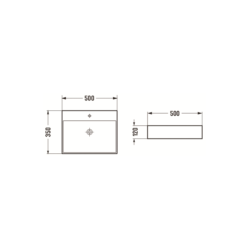 Mexen Blanca stalviršinis praustuvas 50 x 35 cm, juodas matinis - 21105085