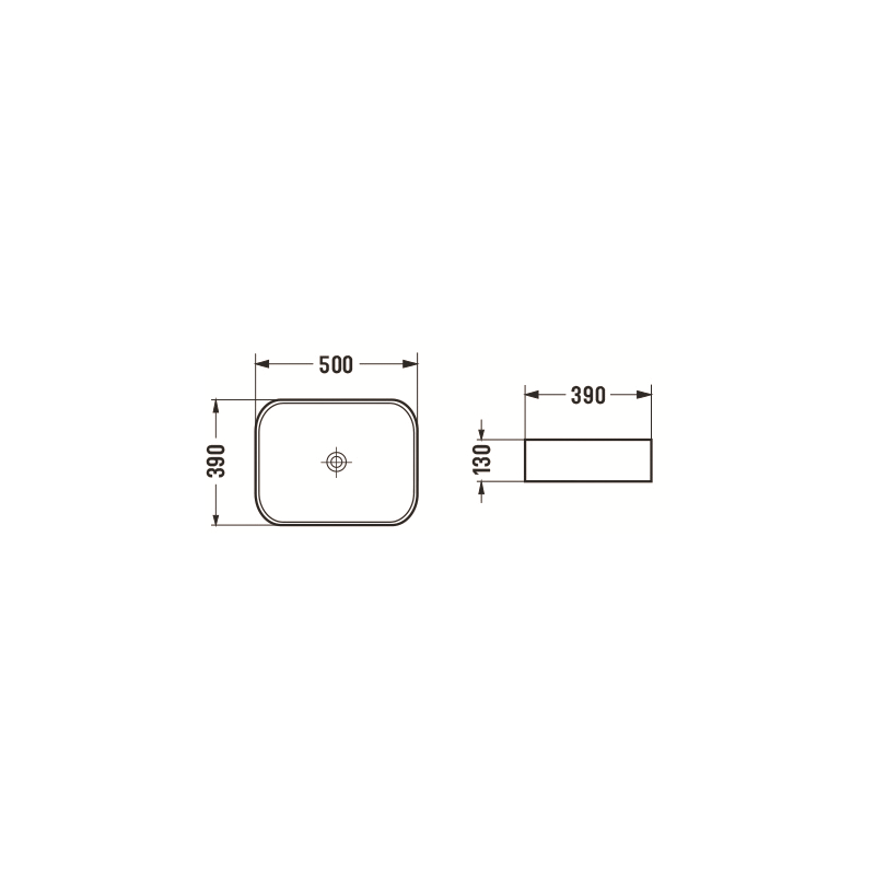 Mexen Carla praustuvo dubuo 50 x 39 cm, juodas matinis - 21555085