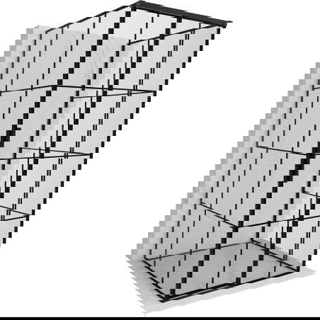 Mexen Rox-3S trijų sienų slankiojančios durys dešinės 95 x 95 cm, juodas tinklelis, juoda - 8C2-095-095-70-77-3S-P