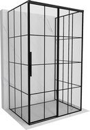 Mexen Rox-3S dušo kabina 3 sienų stumdomos durys dešinė 105 x 120 cm, juoda grotelė, juoda - 8C2-105-120-70-77-3S-P