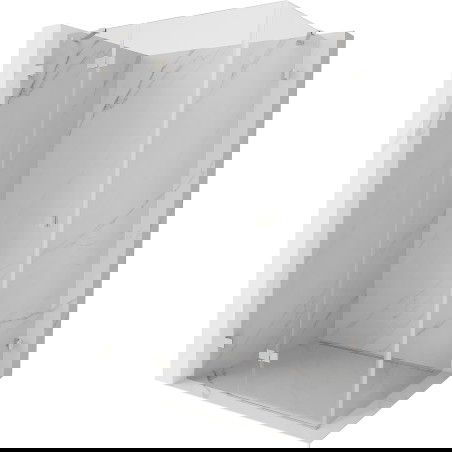 Mexen Lunar vonios dušo kabina kairysis 70 x 80 cm, skaidri, šlifuotas nikelis - 834-070-080-97-00-L