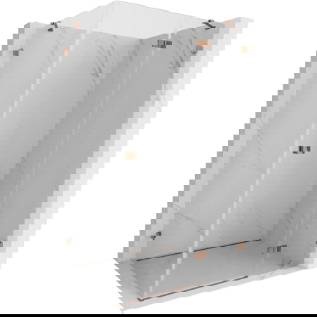 Mexen Lunar dešinysis atvirasis dušo kabinas 75 x 80 cm, skaidrus, rožinis auksas - 834-075-080-60-00-P