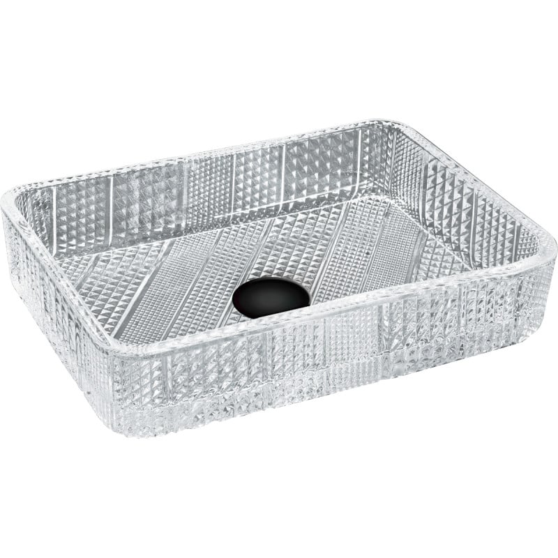 Mexen Akra stiklo praustuvas stalviršiui 46 x 33 cm, permatomas - 24024600