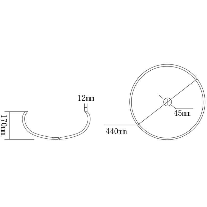 Mexen Celia stiklinis antstalinis praustuvas 44 x 44 cm, skaidrus - 24034400