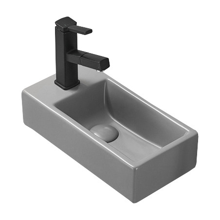 Mexen Inez stalviršio viršutinė kriauklė dešinė 40 x 20 cm, šviesiai pilka matinė - 21484061R