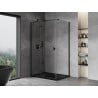 Mexen Mist H T kairioji atveriama dušo kabina 105 x 95 cm, permatoma, juoda - 8A5T-105-095-70-00-L