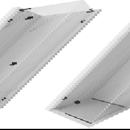 Mexen Lunar L kairiosios pusės atveriama dušo kabina 70 x 80 cm, permatoma, juoda - 834L-070-080-70-00-L