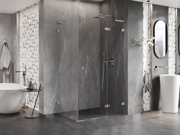 Mexen Lunar L dešinioji dušo kabina 85 x 90 cm, permatoma, chromuota - 834L-085-090-01-00-P