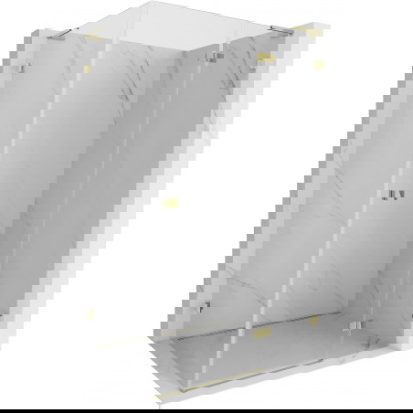 Mexen Lunar L vonia kabina atveriama dešinė 70 x 90 cm, permatoma, auksinė - 834L-070-090-50-00-P