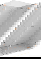 Mexen Lunar L dešinė pusiau atidaroma dušo kabina 75 x 80 cm, permatoma, šlifuota varinė - 834L-075-080-65-00-P