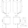Mexen Lunar L dušinė kabina atveriama dešinė 85 x 90 cm, skaidrus, šlifuotas varis - 834L-085-090-65-00-P