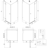 Mexen Lunar L dešinė pusiau atveriama dušo kabina 85 x 90 cm, skaidri, šepečiu apdirbtas nikelis - 834L-085-090-97-00-P