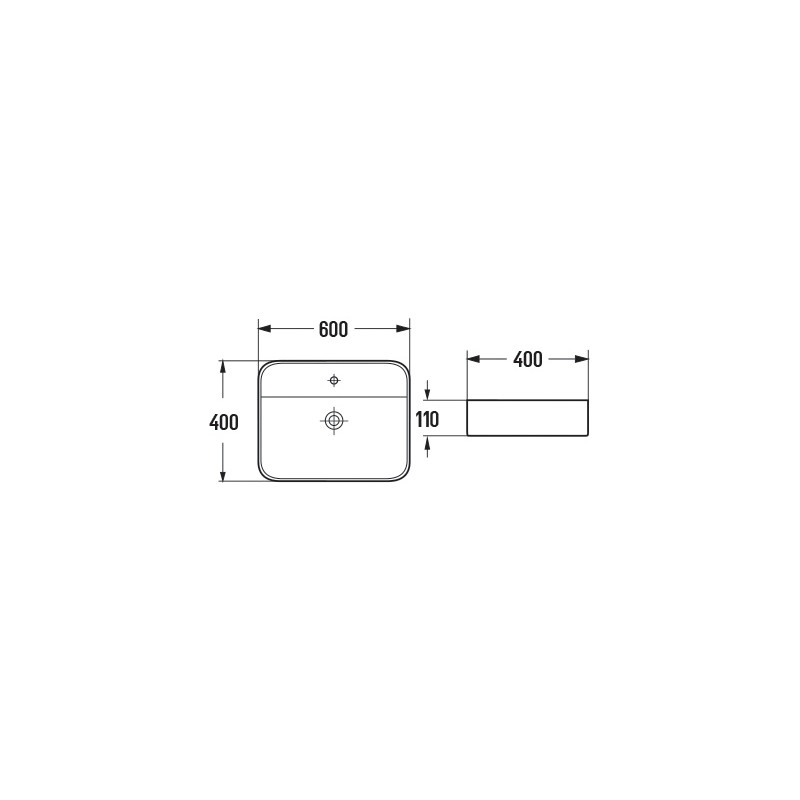 Mexen Sofia stalviršio kriauklė 60 x 40 cm, balta - 22156000