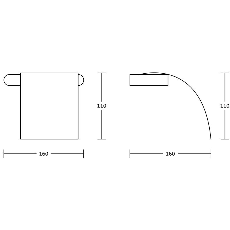 Mexen Adox tualetinio popieriaus laikiklis, juodas - 70182333-70