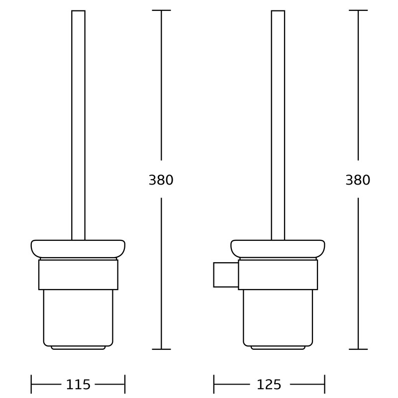 Mexen Adox tualeto šepetys, juodas - 7018250-70