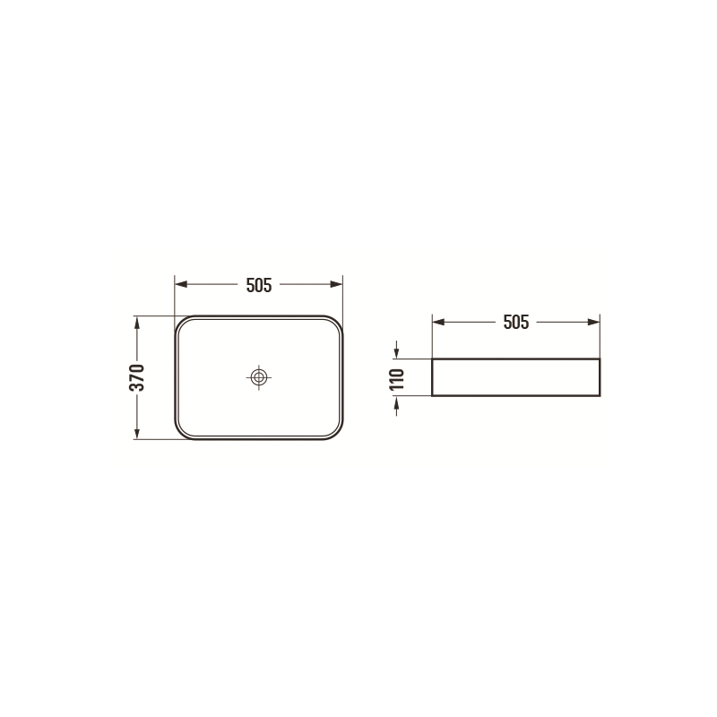 Mexen Vena stalviršio praustuvas 50 x 37 cm, juodas matinis - 22195085