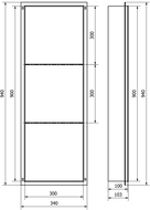 Mexen X-Wall-NR be apvado įleidžiama lentyna su lentyna 90 x 30 cm, Auksinė - 1951903010S
