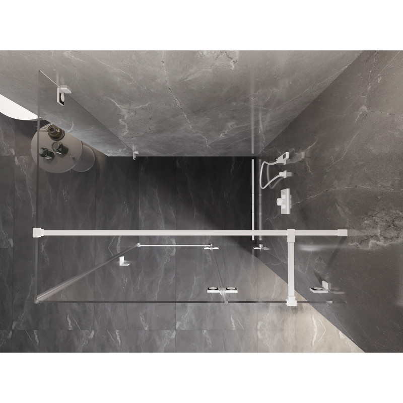 Mexen Lunar T dešinė pusė atveriama dušo kabina 100 x 110 cm, permatoma, balta - 834T-100-110-20-00-P