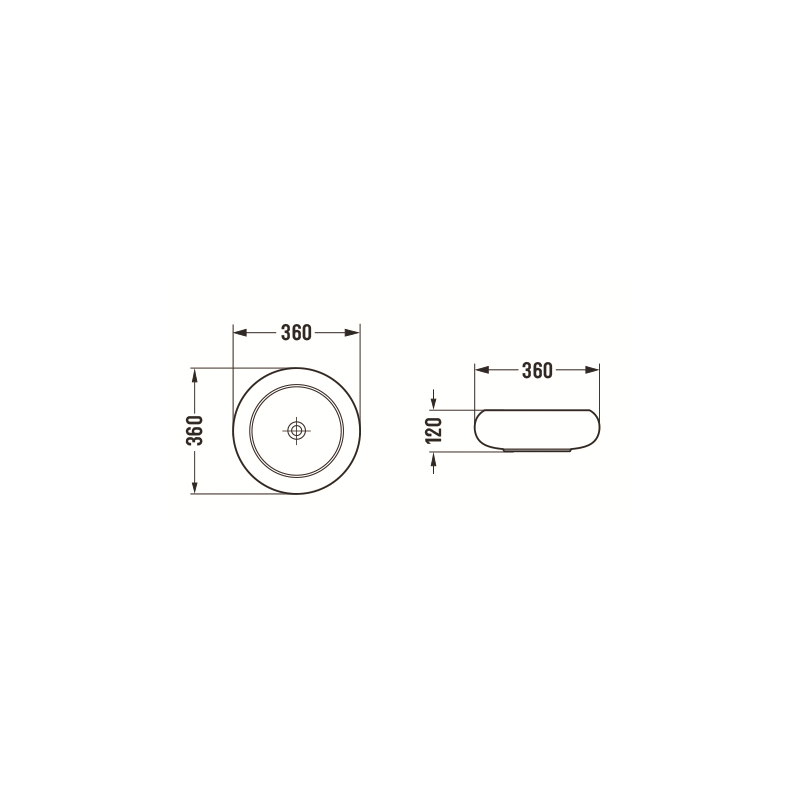 Mexen Lola ant viršaus montuojamas praustuvas 36 x 36 cm, baltas - 22213600