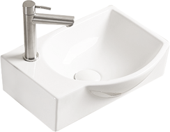 Mexen Mista dešinysis stalviršio praustuvas 40 x 28 cm, balta - 22174000R