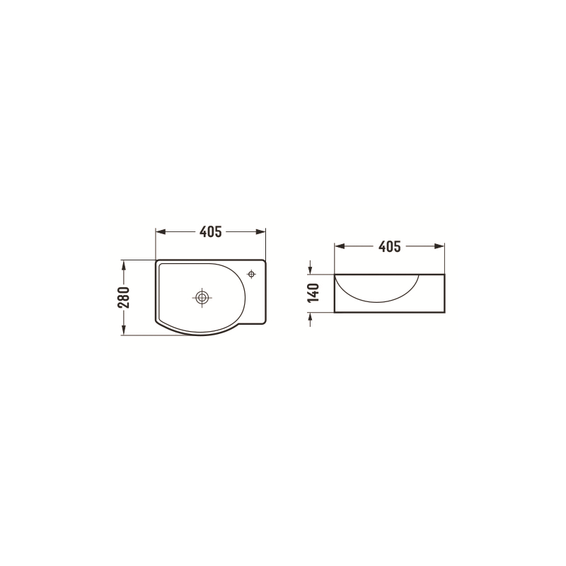 Mexen Mista stalviršio praustuvas, kairysis, 40 x 28 cm, baltas - 22174000L
