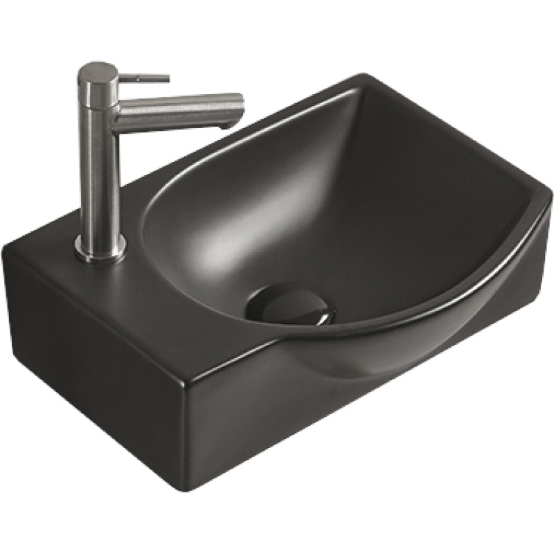 Mexen Mista praeinė statoma kriauklė 40 x 28 cm, juoda matinė - 22174085R